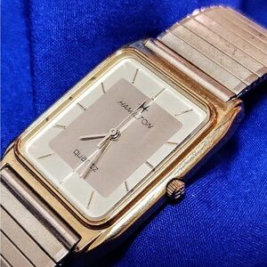 Hamilton 8262 Gold Tone Tank Vintage Men's Swiss Watch